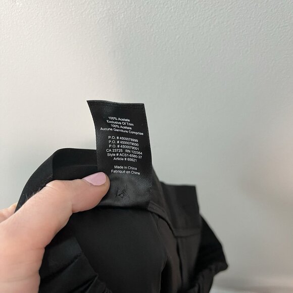 Babaton Aritzia Black Satin Tuxedo Stripe Wide Leg Pants Size 4 - Picture 7 of 10